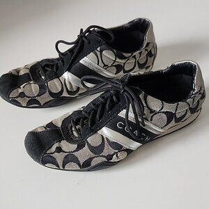 COACH | Jayme Signature C Logo Gray & Black Lace Up Shoes sneakers sz 6.5M